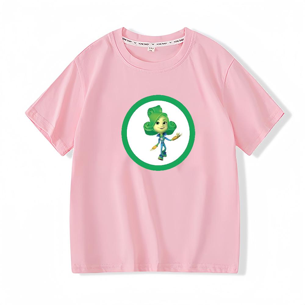 The Fixies Baby Girls T-SHIRT Summer Casual Short Sleeve Toddler Clothing Kids Soft 100%Cotton Funny T-shirt Anime T-shirt Cartoon Childrens  Tops