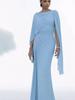 Summer Luxury Evening Gown, Solid Color Elegant Slim Fit Dress