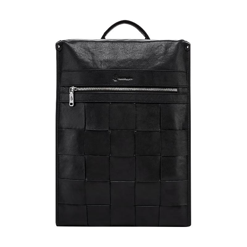 

Hush Puppies Men s Plaid Woven Leather Backpack