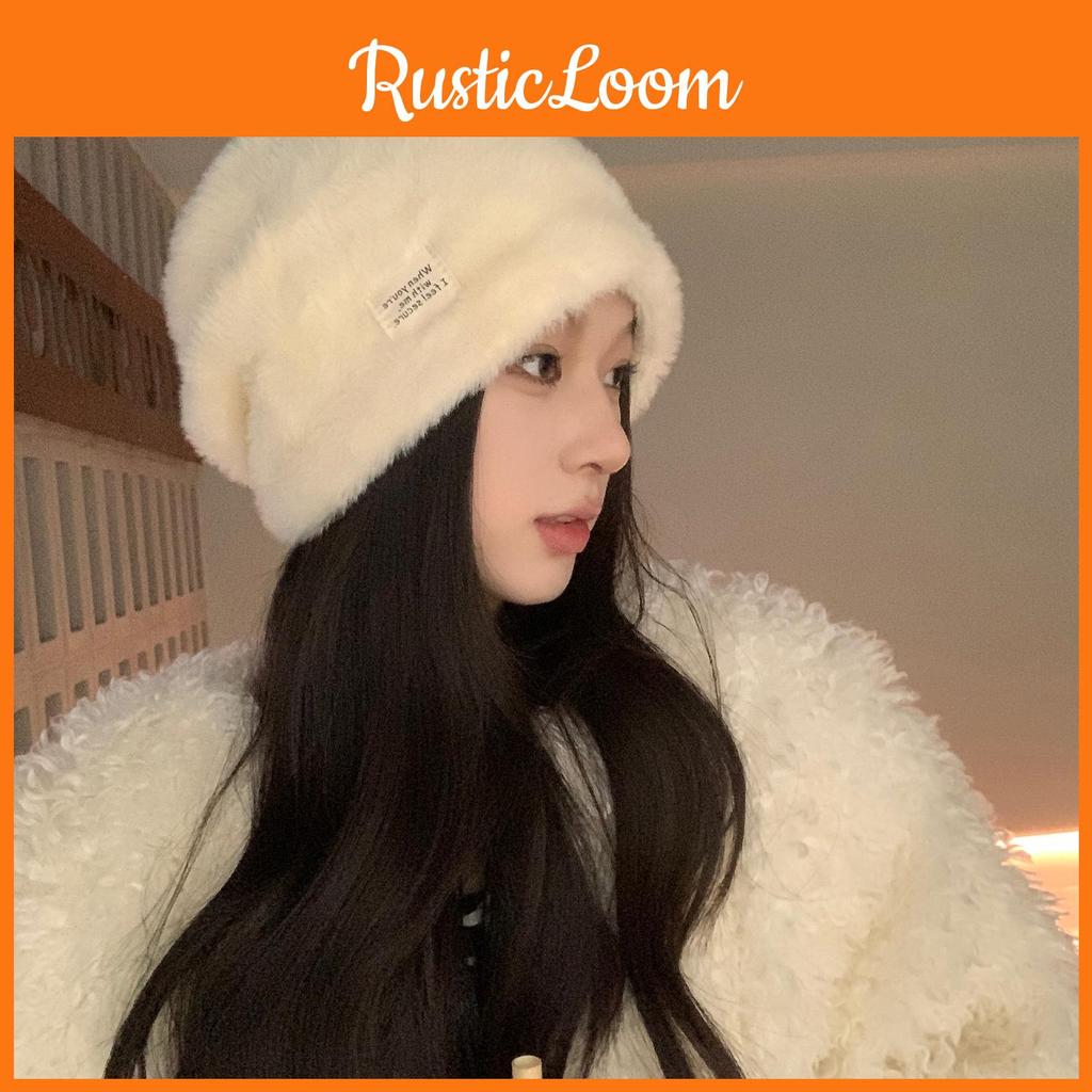 Winter Casual Fashionable Cotton Knit Beanie With Letter Detailing For Warmth