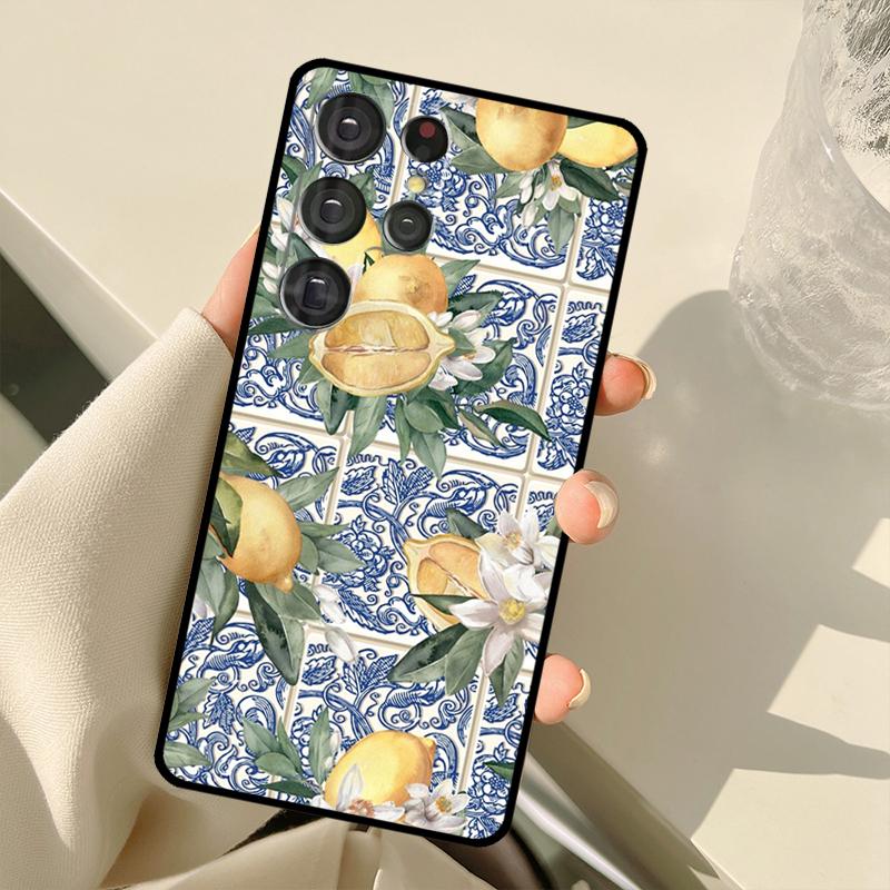 Mediterranean Lemon Case For Samsung Galaxy S25 Ultra S21 S22 S23 S24 Ultra S9 S10 Plus S20 FE S25 FE Back Cover