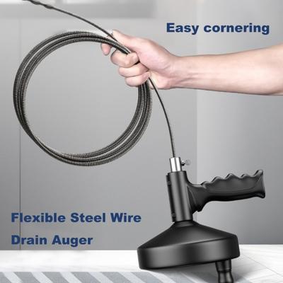 Desatascador de alcantarillado para cocina, bañera y baño, fácil operación, tubo de drenaje de alambre de acero flexible