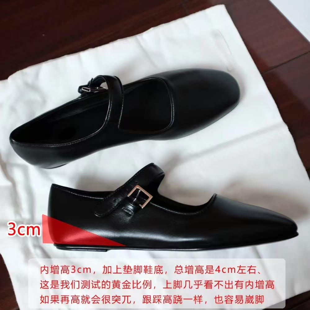 [Grape Mother of the Same Style] Odin Art Exhibition~ the Ro * Square Head Leather Buckle with Flat Bottom Mary Jane Women's Single Shoes