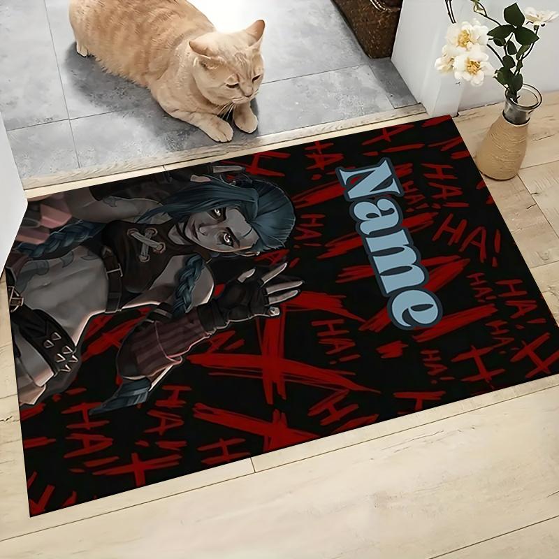 Custom Name Rainbow Fox Adventure Carpet Rug Customizable Soft Washable Anti-Slip Home Living Room Sofa Mats Personalized Rug. 0909161