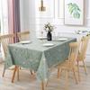 Groen-wit geblokt tafelkleed Eenvoudig elegant grijs tafelkleed Familiebijeenkomst Dagelijkse tafel Waterdichte decoratie