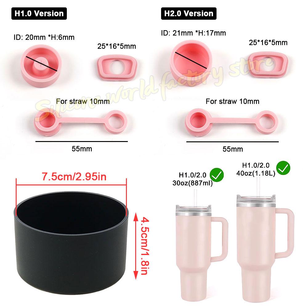 Silicone World 6PCS/Set Silicone Spill Proof Stopper For Stanley Cup 1.0 2.0 Tumbler 40oz/30oz Straw Cap LeakStopper Accessories
