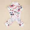 Dog Pajamas American Flag Bodysuit Dog Jumpsuits Dog  Heart Pattern Dog Clothes Dog Cartoon Apparel for Pet Puppy Dog Cat Costu