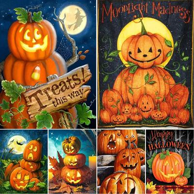 5D fai da te pittura diamante zucca regalo di Halloween kit punto croce ricamo trapano completo mosaico arte immagine di strass decor