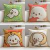 Squishy MMochi CatS Cushion Cover Breathable and Skinfriendly Linen Pillowcase Square Removable and Washable Cushion