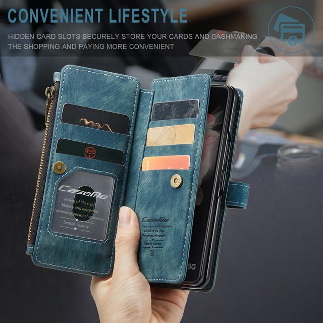 Anti -Dust Folding Leather Wallet Cover Case For Samsung Galaxy Z Fold 4 Fold4 Fold 3 Fold3 5g S23 Ultra S22 S21 Plus S20 Fe