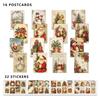 48pcs, Retro Christmas Postcard Set - with Stickers, Christmas/Anniversary Gifts, Collectibles, Suitable for Gift-Giving.