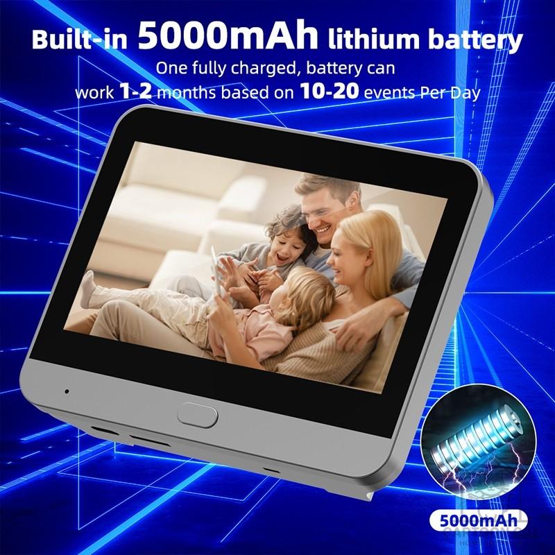 Smart Tuya Wireless Video Door Bell With Camera Peephole 4.3inch WiFi Viewer PIR Motion Detection Night Vision