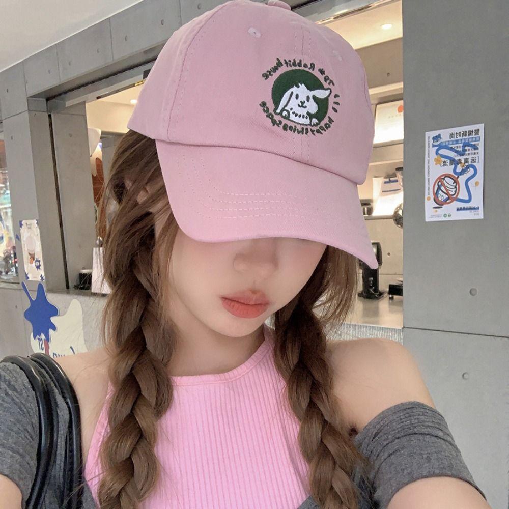 Korean Rabbit Baseball Cap Adjustable Teenagers Hat Retro Vintage Baseball Cap  Outdoor