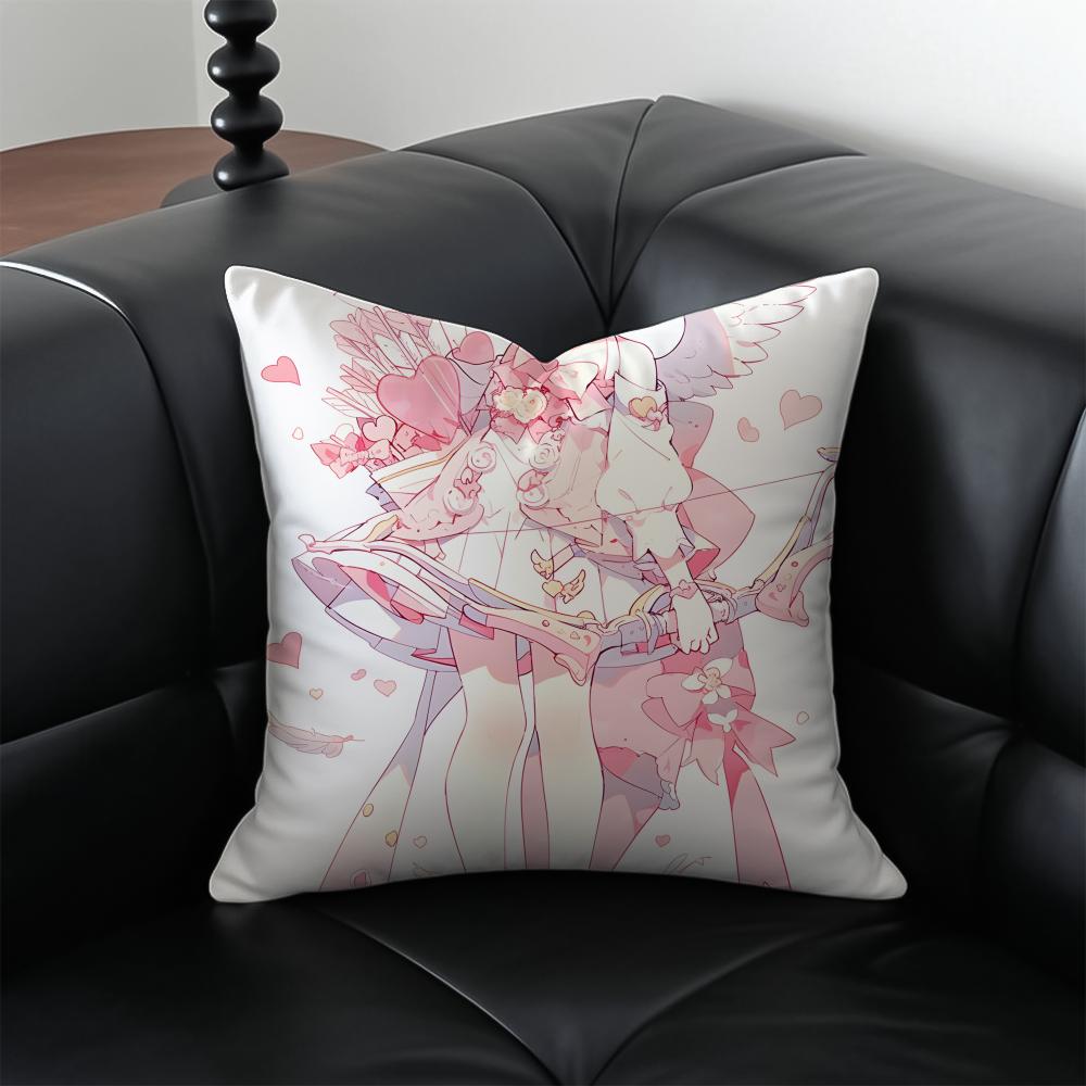 C-Cupid Angel Pillow Kawaii Anime Cushion Cushion Cover Pillow Case Anti-Dustmite Invisible Zipper Silky Plush Cushion