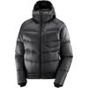 Solid Color Hooded Zipper Long Sleeve Down Jacket Women Outerwear Black LC2360700