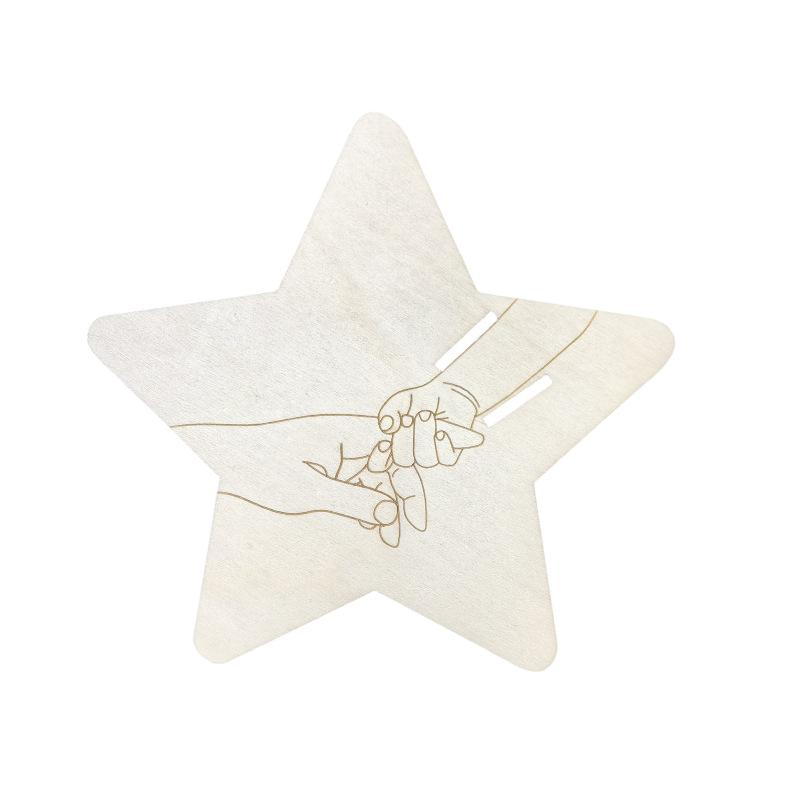 Wooden Baby Birth Hospital Bracelet Commemorative Plaque, Circular Carved Newborn Collection Plaque