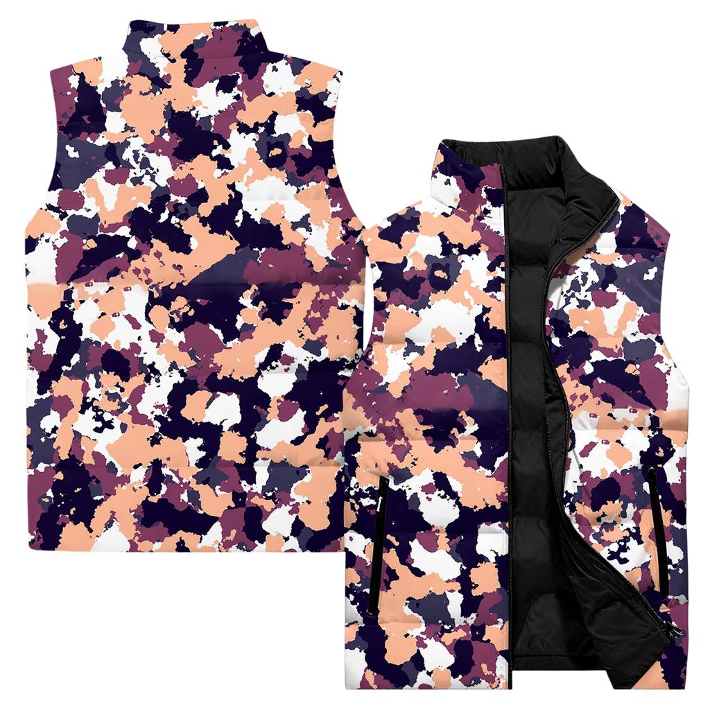 Gilet da uomo casual e alla moda senza maniche, giacca di cotone stampata a tinta unita