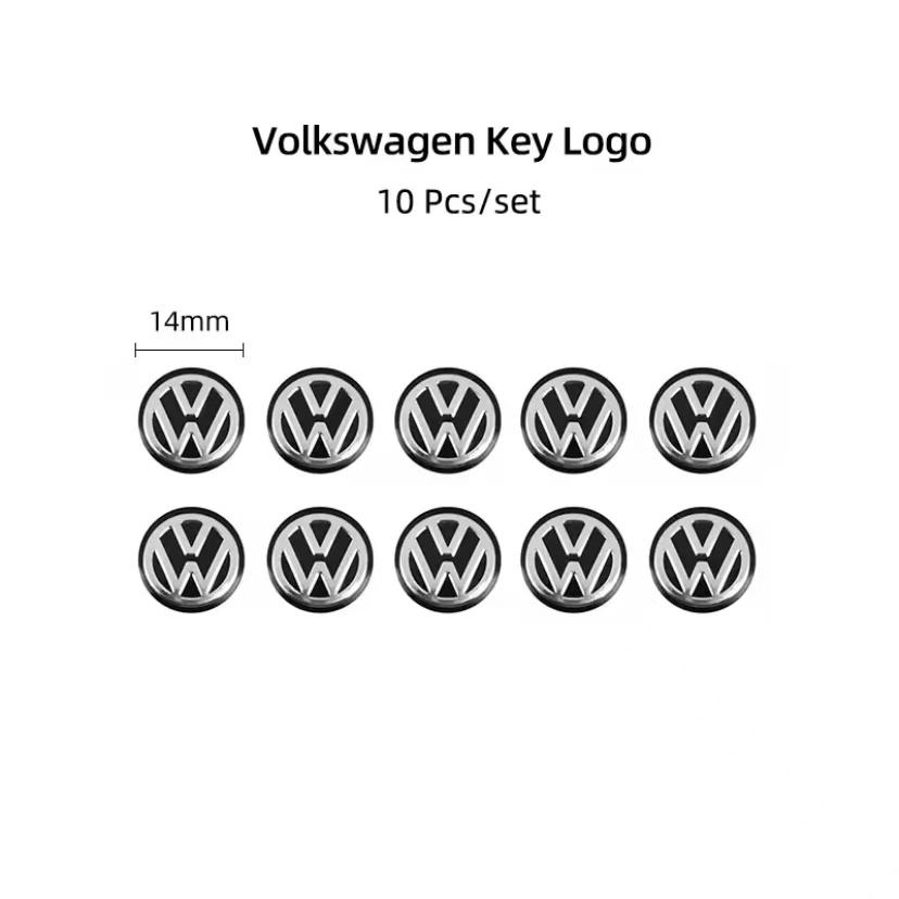 For VW Polo Golf MK6 MK7 MK7.5 CC Scirocco Arteon Touareg Taigo 14MM Car WE37 Remote Key Badge Emblem Metal Logo Stickers Tire Valve