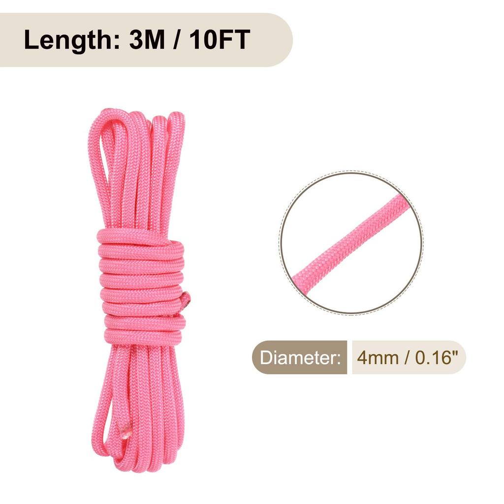 Rebower 550 Paracord Rope 10ft (approx. 3 M) 4mm Thin