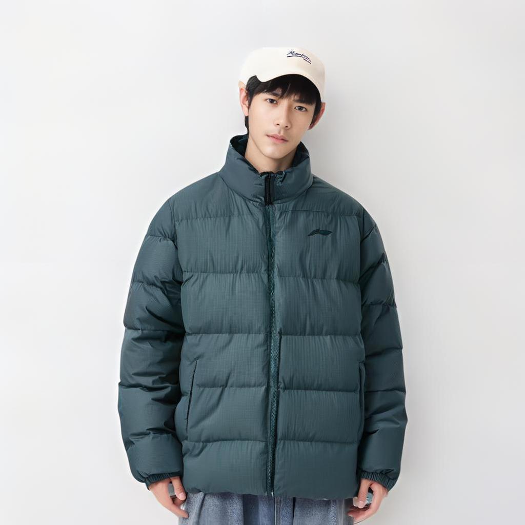 Li Ning Fitness Series Down Jacket Men's Snail Dark Cyan AYMU083-5