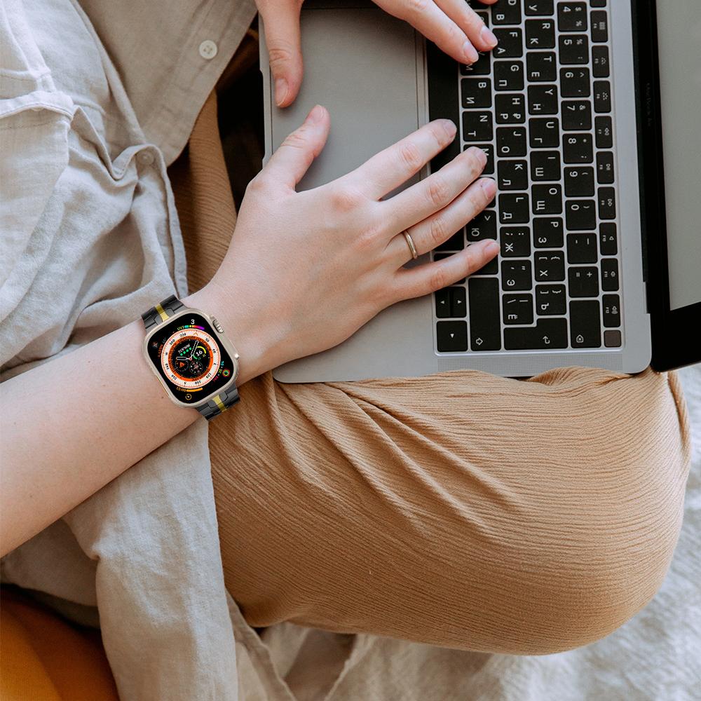 Für Apple Watch 10 46 mm/Ultra 2/Ultra 49 mm/9 8 7 45 mm/SE (2023) SE (2022) SE 6 5 4 44mm/3 2 1 42mm Uhrenarmband Edelstahl