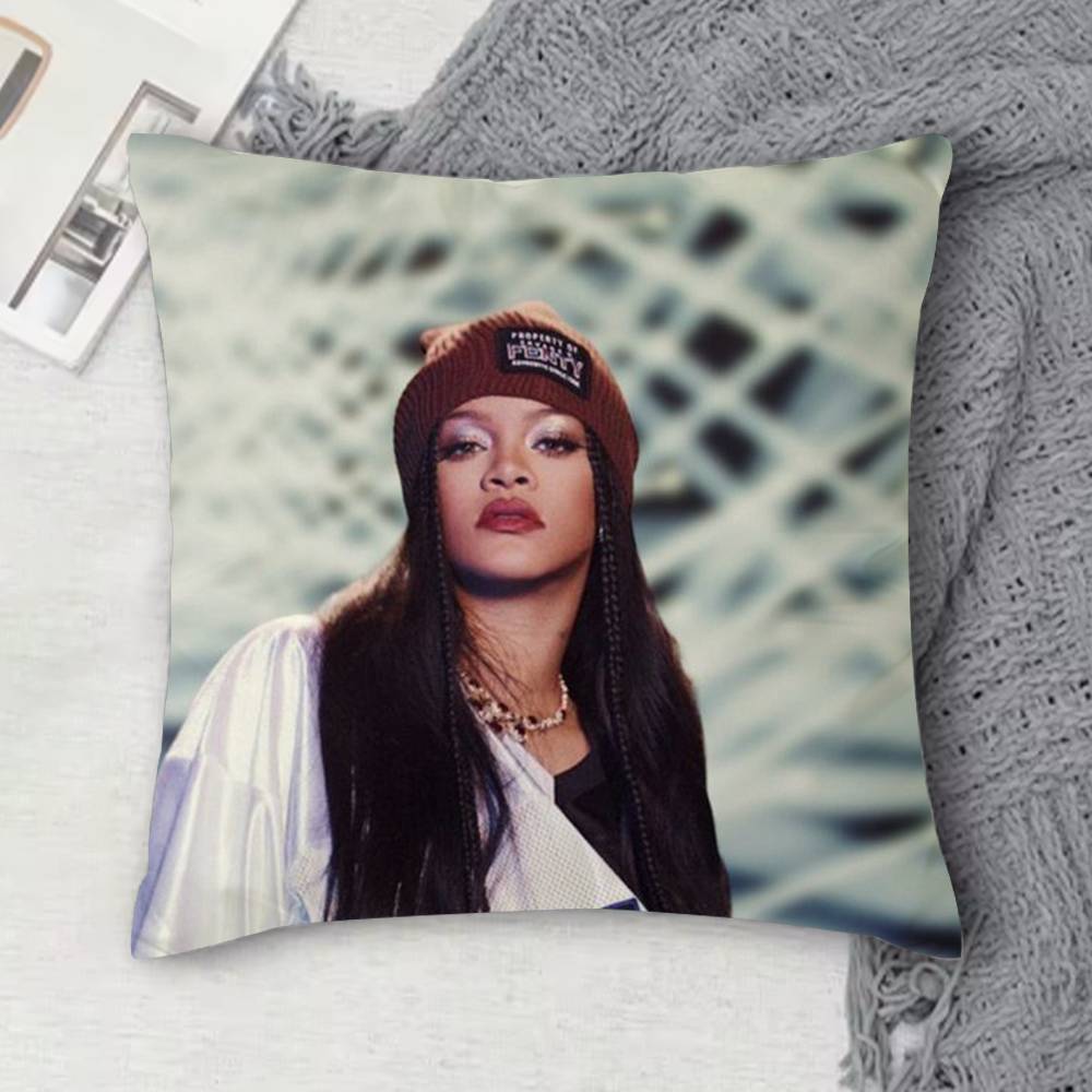 RRihanna Doublesided Printed Square Decorative Cushion Cover for Sofa Living Room Home Decor