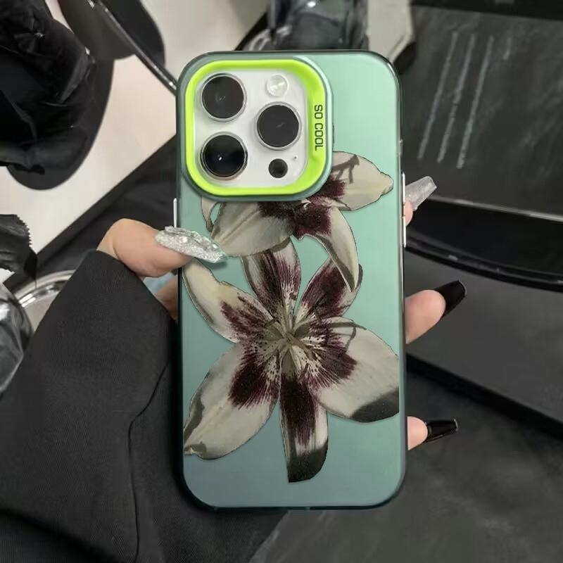 Oil Painting Lily Flower Retro Pattern Phone Case For iPhone 17 Air Pro Max 16 15 14 13 12 11 Pro 16 Plus Mini Shockproof Cover