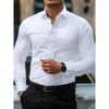 Bolubao New Men Shirts Fashion Long Sleeve Casual Solid Color Elastic Male Wedding Dress Shirt