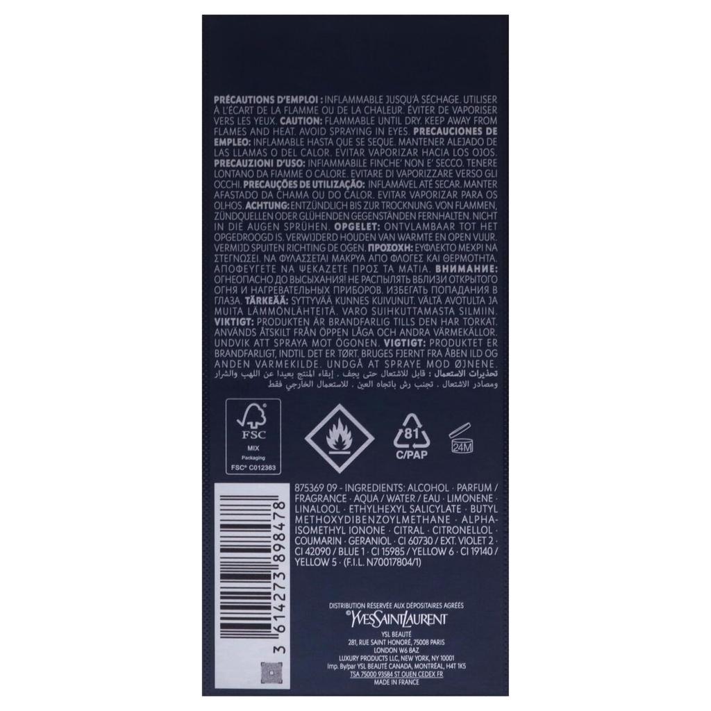 Yves Saint Laurent, Y Intense, Eau De Parfum, Für Männer, 100 ml
