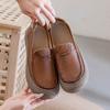 Leather New Soft-soled Casual Beef Tendon Sole Non-slip Pedal Flat Leather Shoes Comfortable Single Shoes