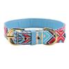 Soft Printing Pet Dog Cat Collar Strap Band Buckle Dog Training Collar (Blue S)