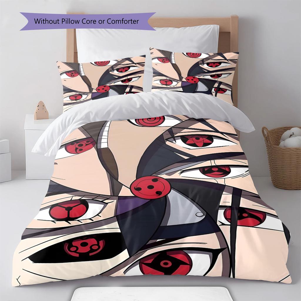 Naruto Laughing Pose Bedding Set Anime Duvet Cover Polyester Soft Bed Linen Set -QJY
