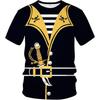 Fashion Men's Crew Neck Short Sleeve 3D Skull Color Printed Skull Short Sleeve Crew Neck T-Shirt