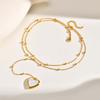 Classic Heart Locket Pendant Beaded Chain Necklace for Women Stainless Steel Family BFF Pendant Trendy Collar Jewelry Gifts