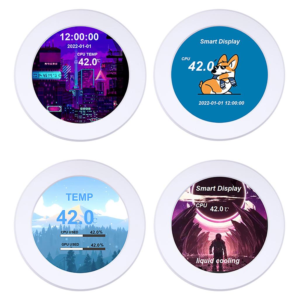 Portable 2.1in IPS Water-Cooled Secondary Screen Comapct Round LCD Display Computers Host CPU GPU Te