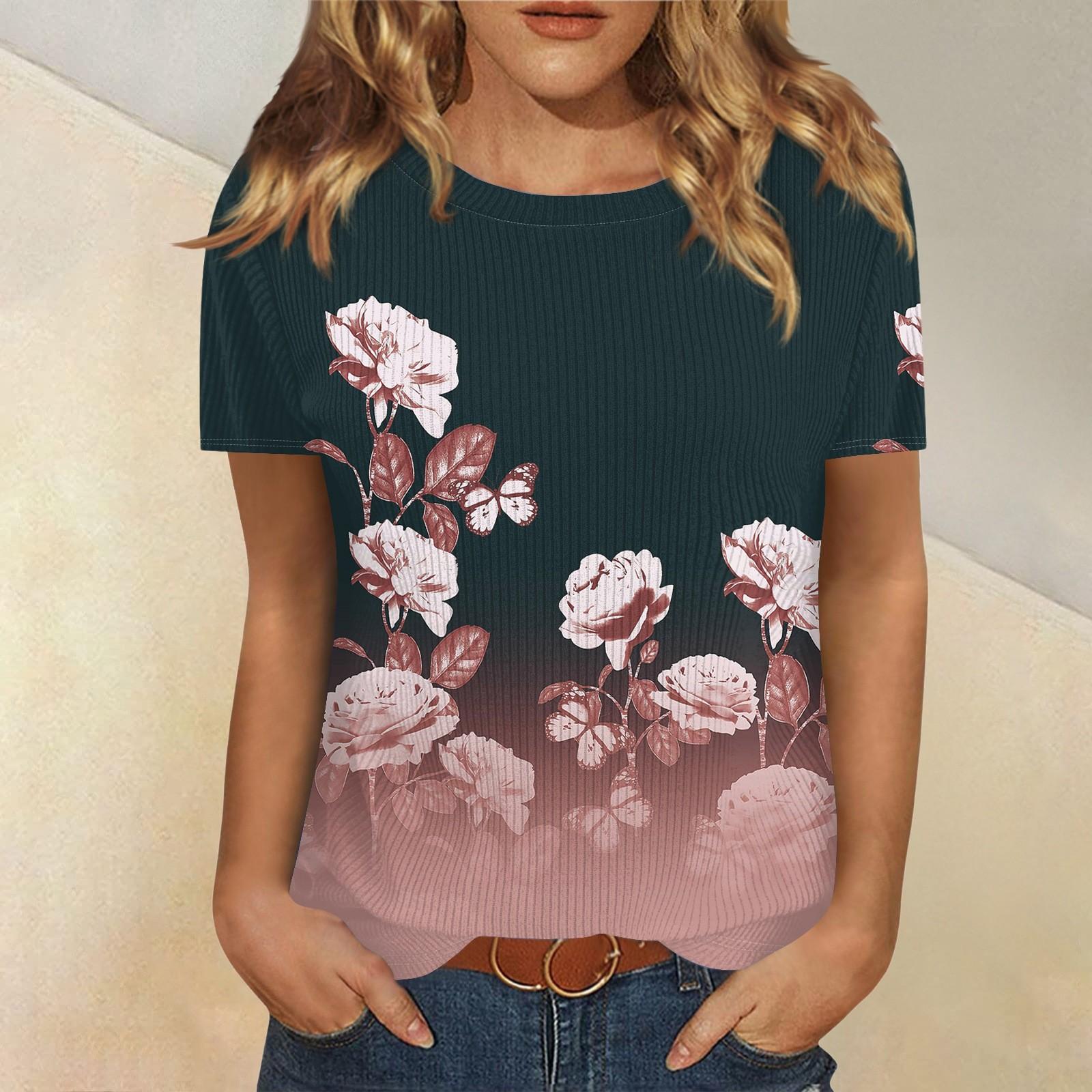 

Футболки для женщин, плиссированные, с V-образным вырезом, нарядные, повседневные блузки с принтом, короткие рукава, летние топы, свободный крой XXL