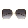 Gucci Lightweight Grey Lenses Alloy Frames Irregular Sunglasses Women's Gold