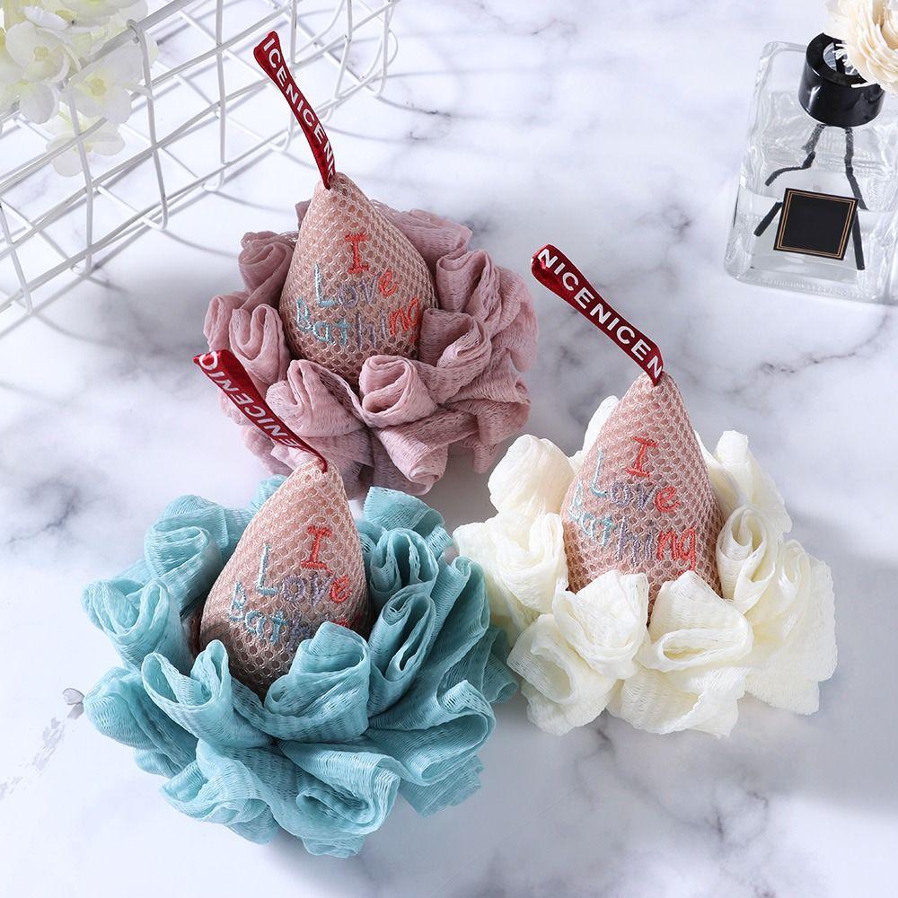 

2 шт. двухцветные прошитые шарики для ванны с мороженым, моющие салфетки для ванны для дома синий