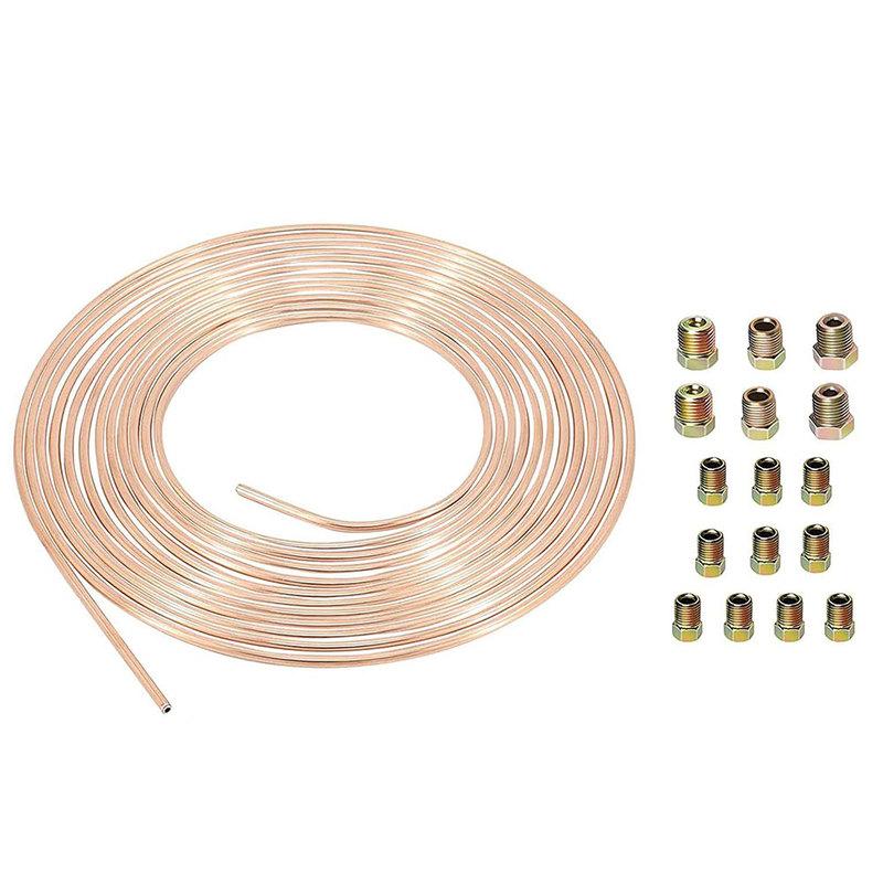 Brake Hose 3/16-Inch Diameter with 300 Inches Length and 16 Nuts and Connectors Replacement Kit for Vehicle Brakes