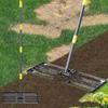 Stainless Steel Lawn Leveling Rake Heavy Duty Durable Construction Ground Leveler Non Flipping Adjustable Handle Soil Leveler