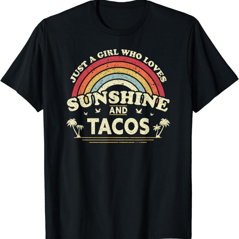 Taco T Shirt Just A Girl Who Loves Sunshine And Tacos S разноцветный