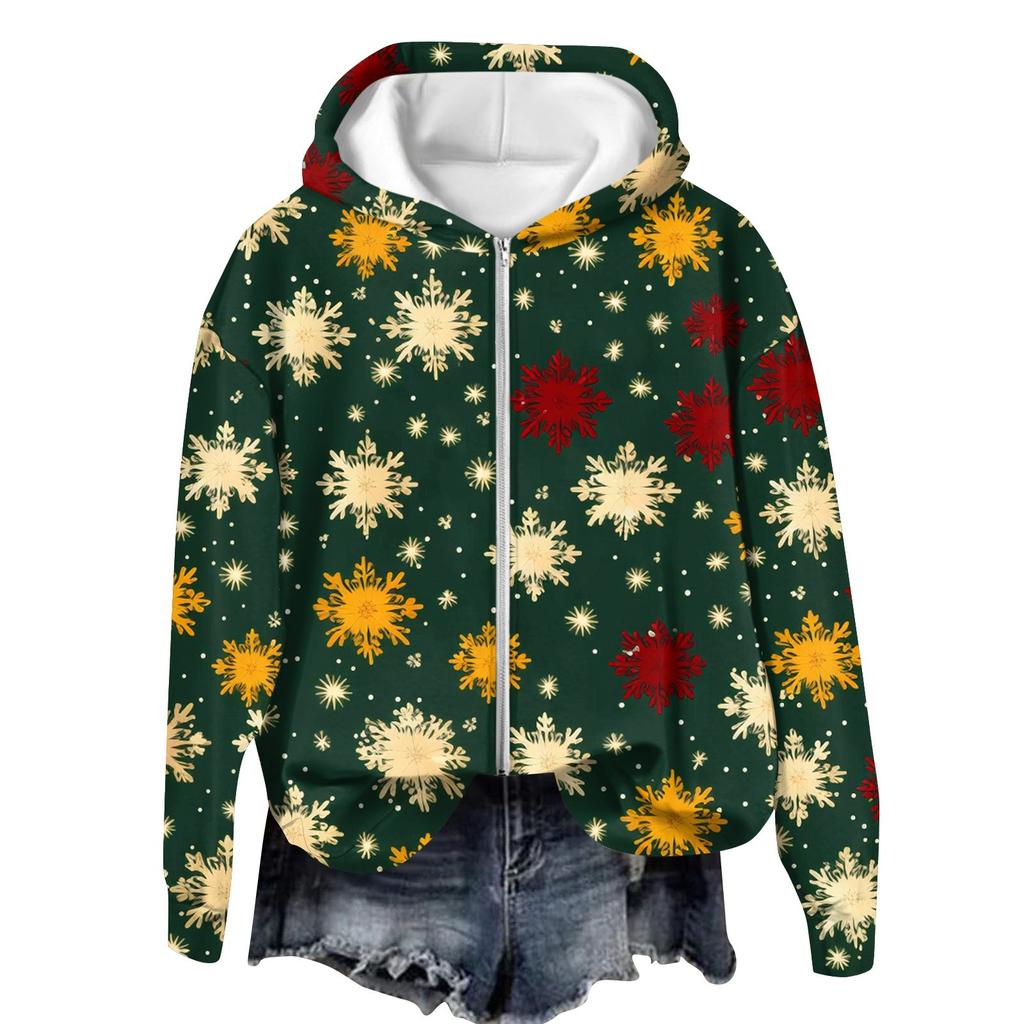 Jackets For Women Long Sleeve  Zip Up  Print Outerwear Casual Jackets