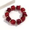 Boho Multicolor Resin Irregular Square Beaded Bracelet for Women Men New Trendy Acrylic Geometric Strechy Bracelet Jewelry Gifts