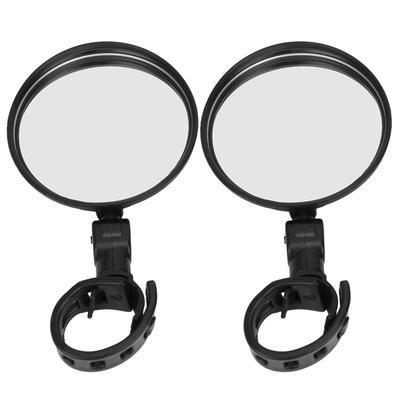 Pair Round Rearview Mirror Safety Wide Angle Reflective Back Mirror Cycling Equipment for Bike Scooter