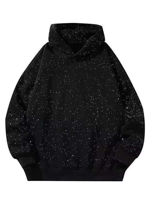 Retro Schleierkraut Kapuzenpullover für Damen & Herren - Unisex Frühling/Herbst Glänzendes Kapuzentop