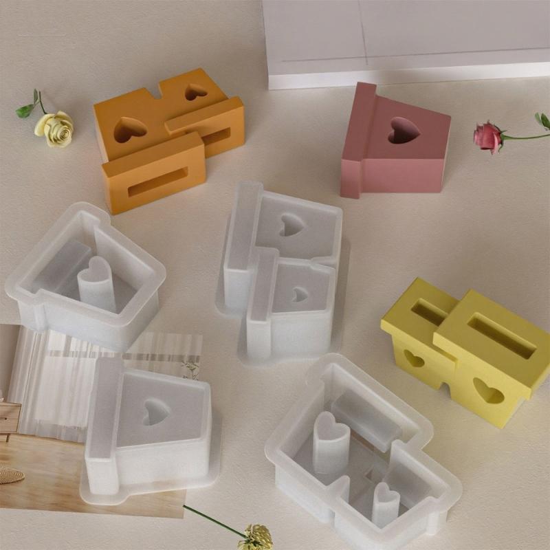 Artistic Hollow Heart Silicone Resin Mold Decorative Flowerpot Jewelry Making Craft Tool with Smooth Surfaces for Crafts