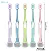 Double Head Toothbrush With Tongue Scraper,Soft-bristled Toothbrush,Tongue Oral Cleaning Brush Reusable