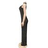European Fashion Sexy Rhinestone Backless Nightclub Party Dress - See-through Long Dress for Women