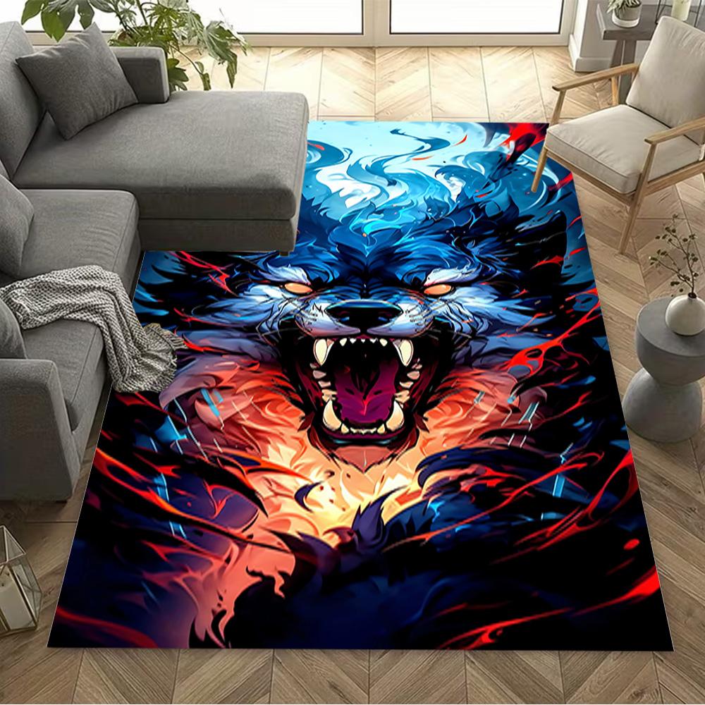 1pc Wolf Pack Forest Design Home Carpet Non-slip Office Decor Gift Living Room Bedroom
