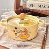 ZISIZ Kawaii Cat Ceramic Instant Noodle Bowl with Lid